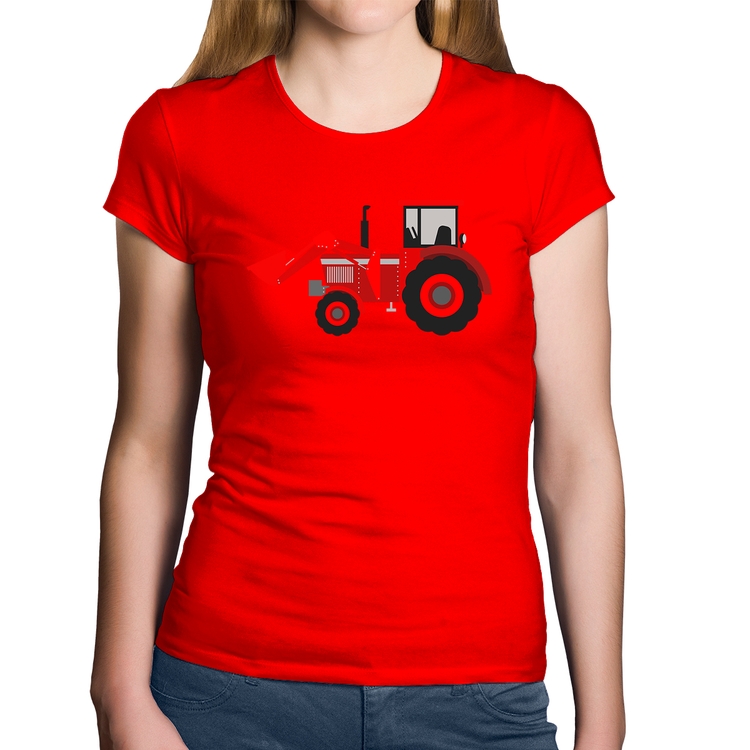 Baby Look Algodão Trator - Vermelha