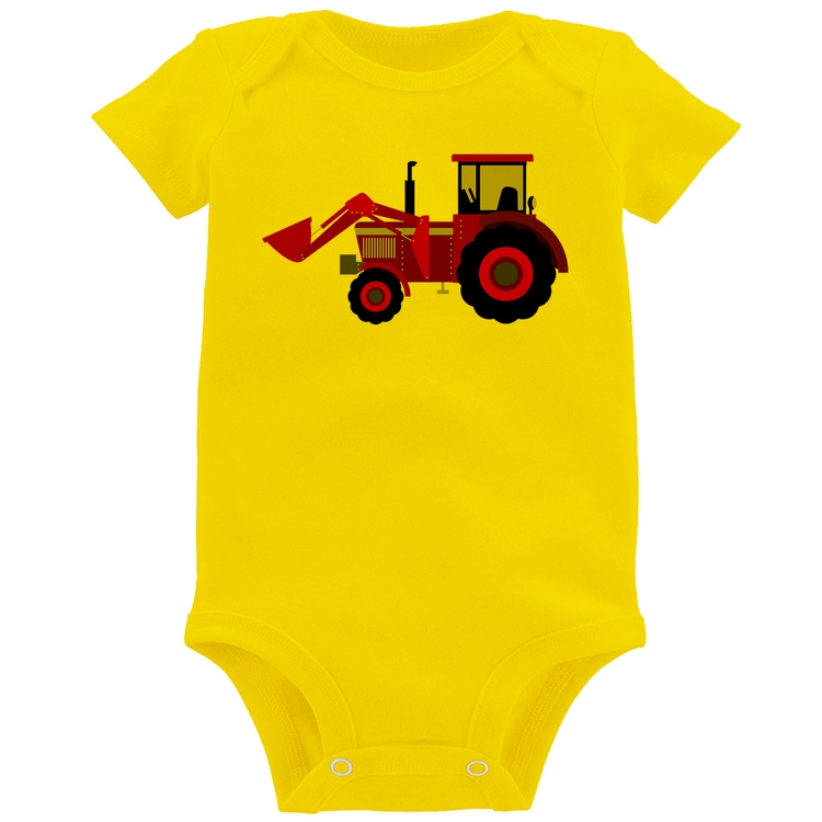 Body Bebê Trator - Amarelo