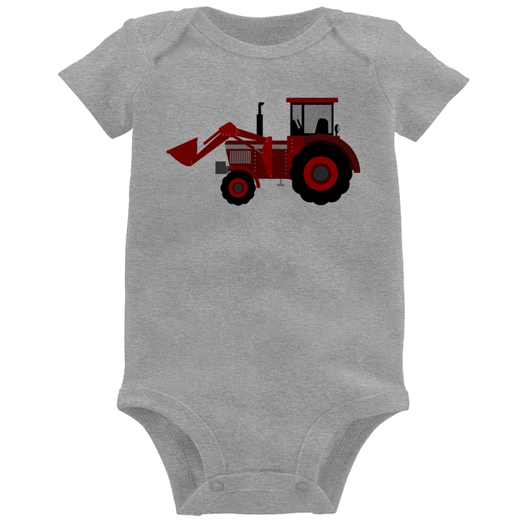 Body Bebê Trator - Cinza