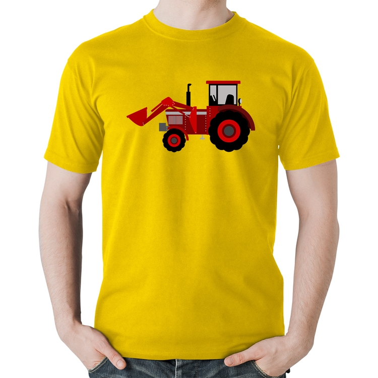 Camiseta Algodão Trator - Amarela