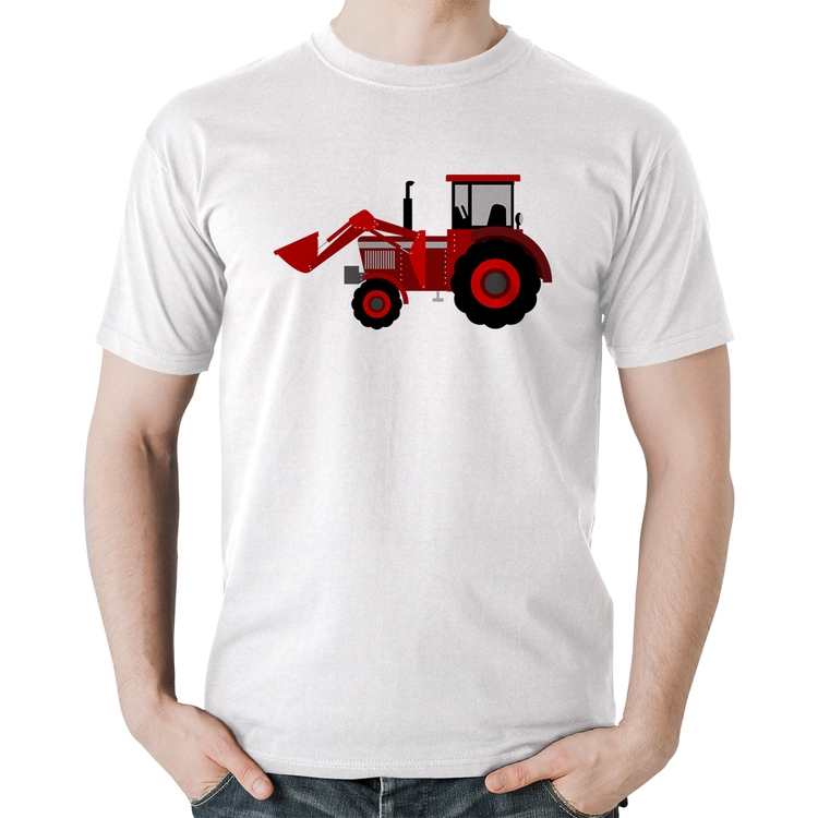 Camiseta Algodão Trator - Branca