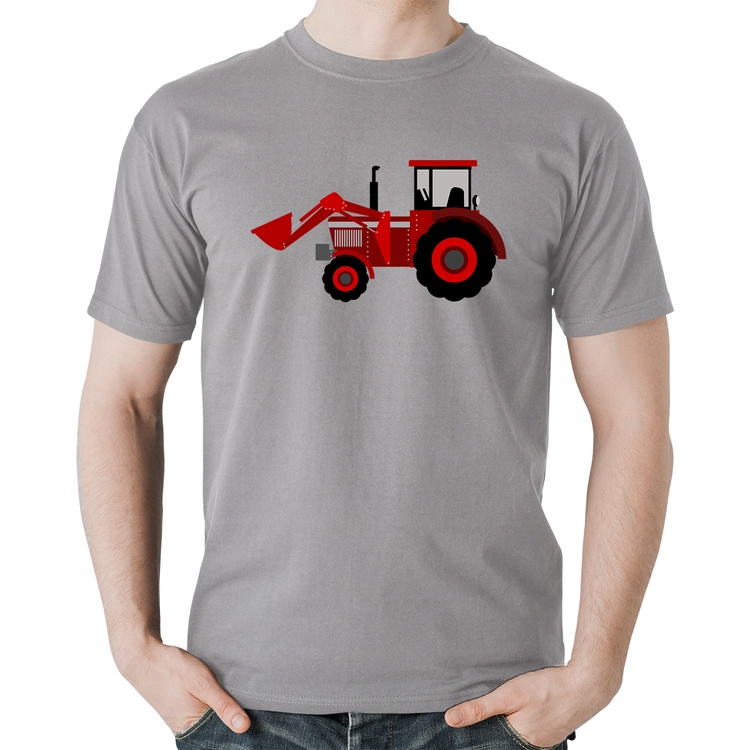 Camiseta Algodão Trator - Cinza
