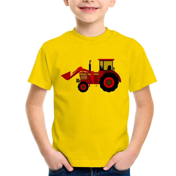 Camiseta Infantil Trator - Amarela
