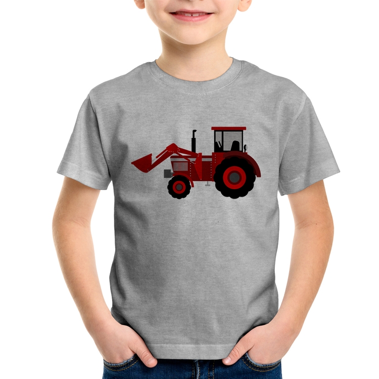 Camiseta Infantil Trator - Cinza