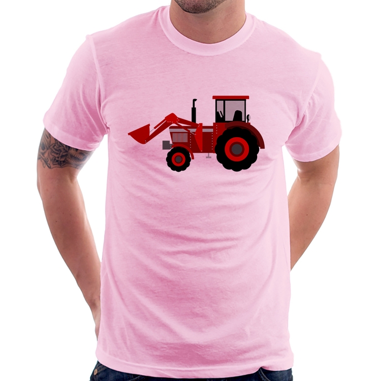 Camiseta Trator - Rosa Bebê