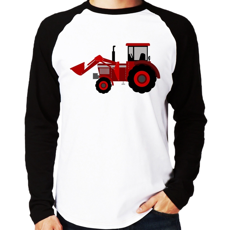 Camiseta Raglan Trator Manga Longa