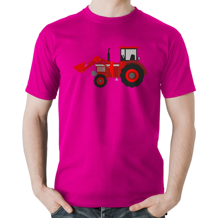 Camiseta Algodão Trator - Rosa