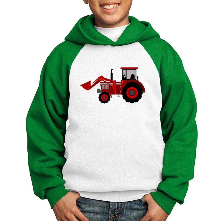 Moletom Infantil Trator - Branco/Verde