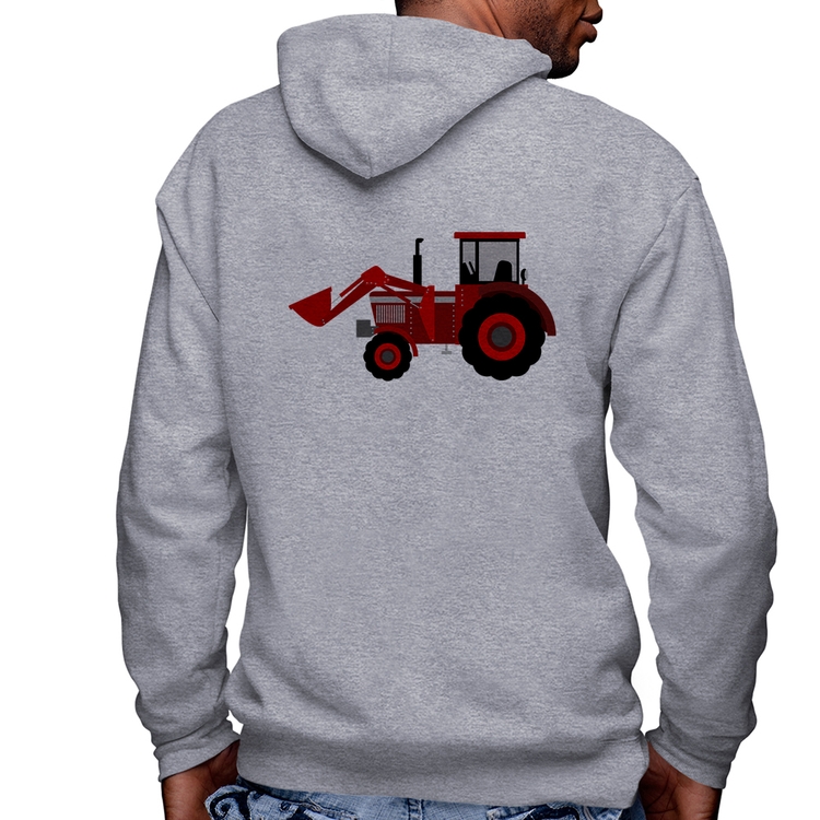 Blusa Moletom Trator Masculina com Capuz e Zíper - Mescla