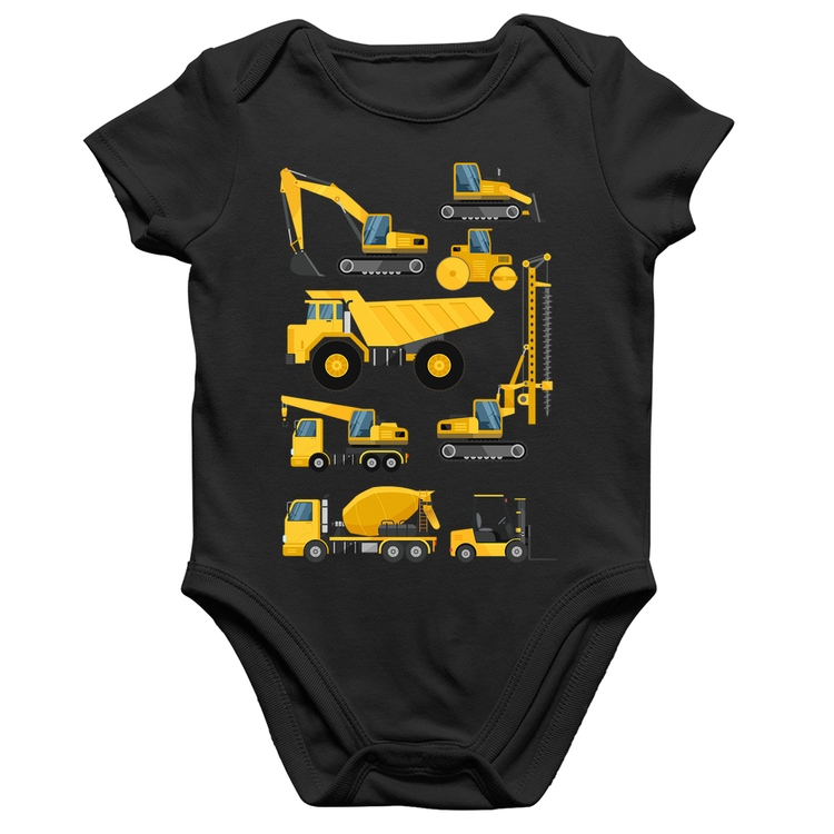Body Bebê Algodão Veículos de construção