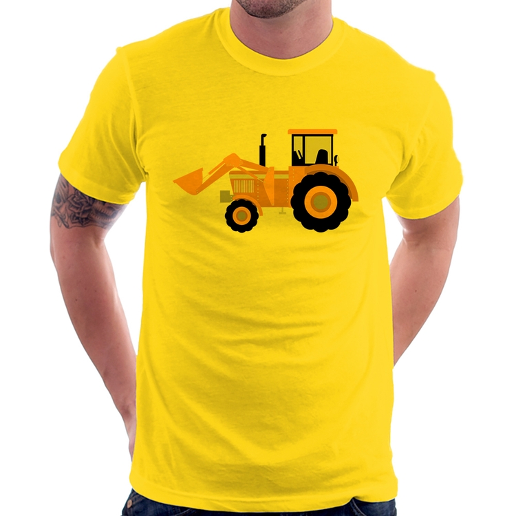 Camiseta Trator Pá Carregadeira Amarelo - Amarela