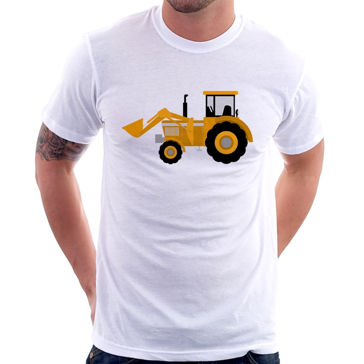 Camiseta Trator Pá Carregadeira Amarelo