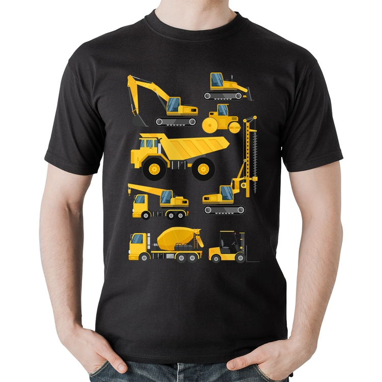 Camiseta Algodão Veículos de construção