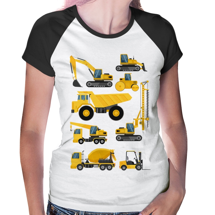 Baby Look Raglan Veículos de construção