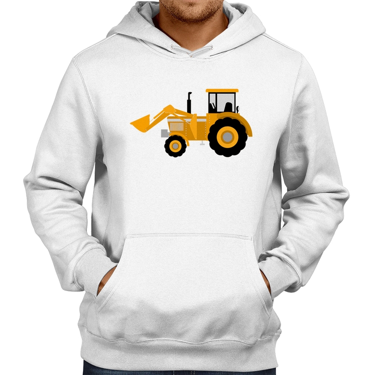 Moletom Trator Pá Carregadeira Amarelo - Branco