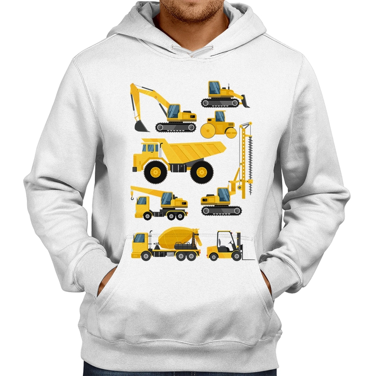 Moletom Veículos de construção - Branco