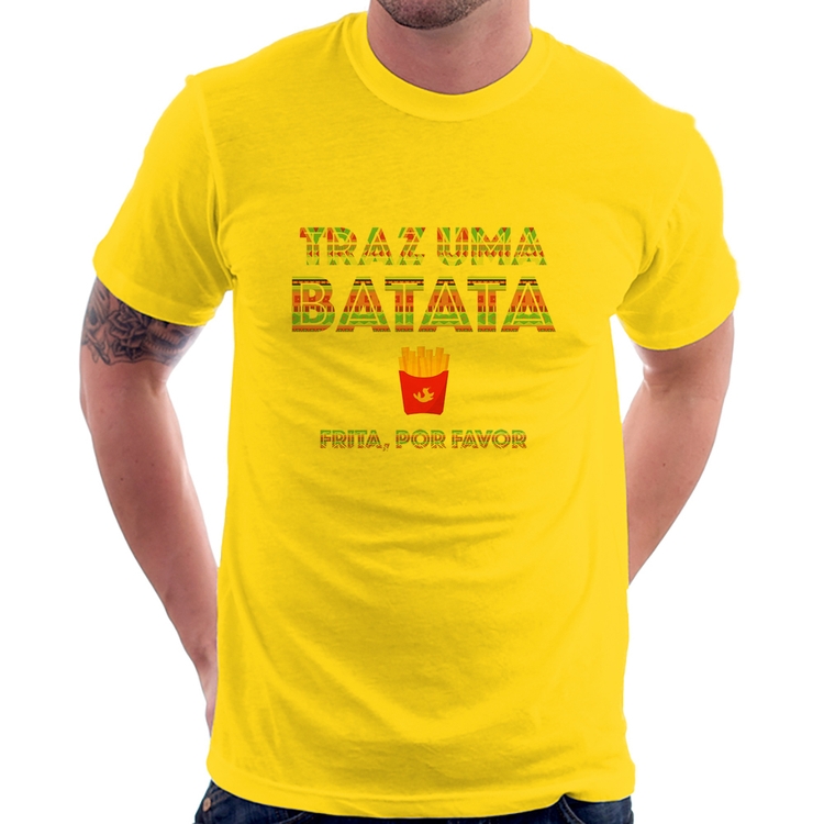 Camiseta Traz uma batata, frita por favor - Amarela