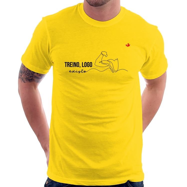 Camiseta Treino, logo existo - Amarela