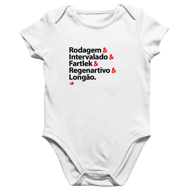 Body Bebê Algodão Treinos de Corrida - Branco