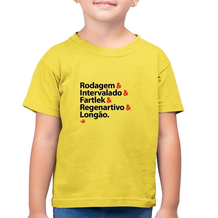 Camiseta Algodão Infantil Treinos de Corrida - Amarelo Canário