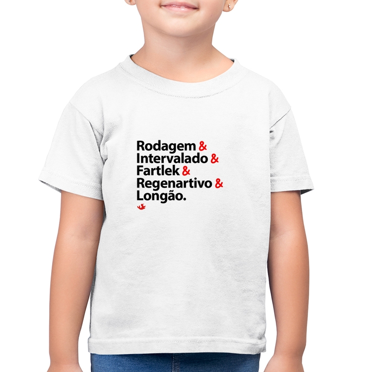 Camiseta Algodão Infantil Treinos de Corrida - Branca