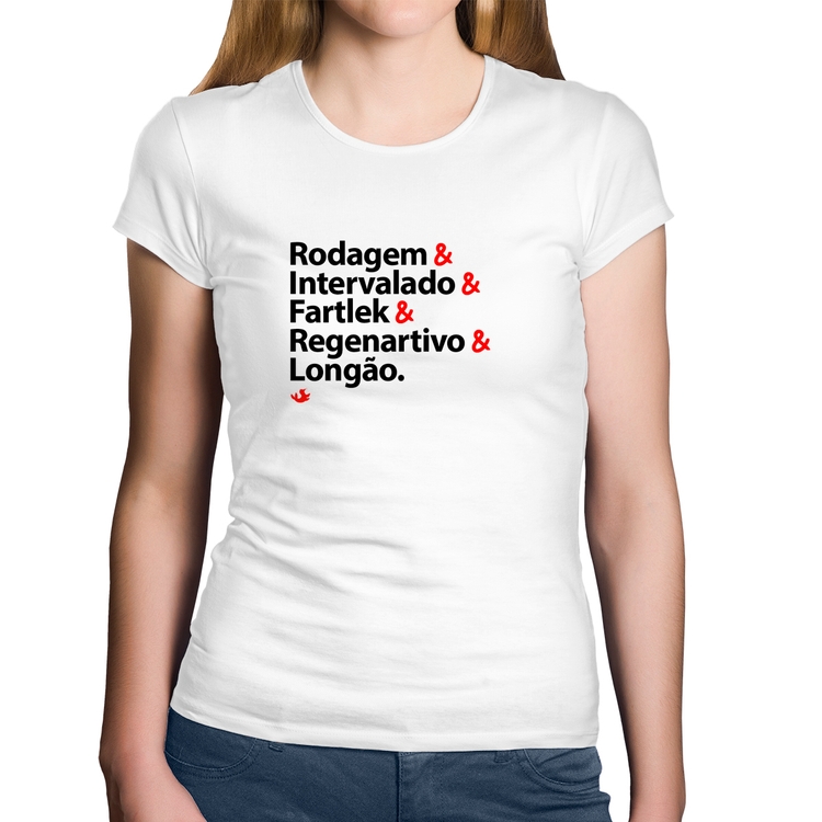 Baby Look Algodão Treinos de Corrida - Branca