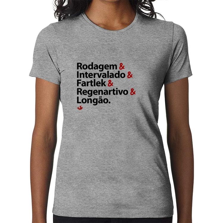 Baby Look Treinos de Corrida - Cinza