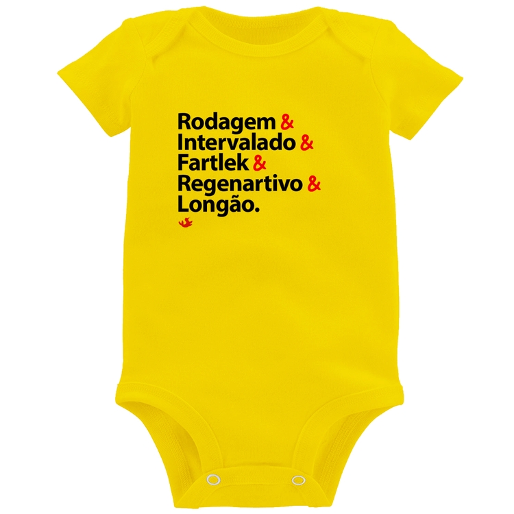 Body Bebê Treinos de Corrida - Amarelo