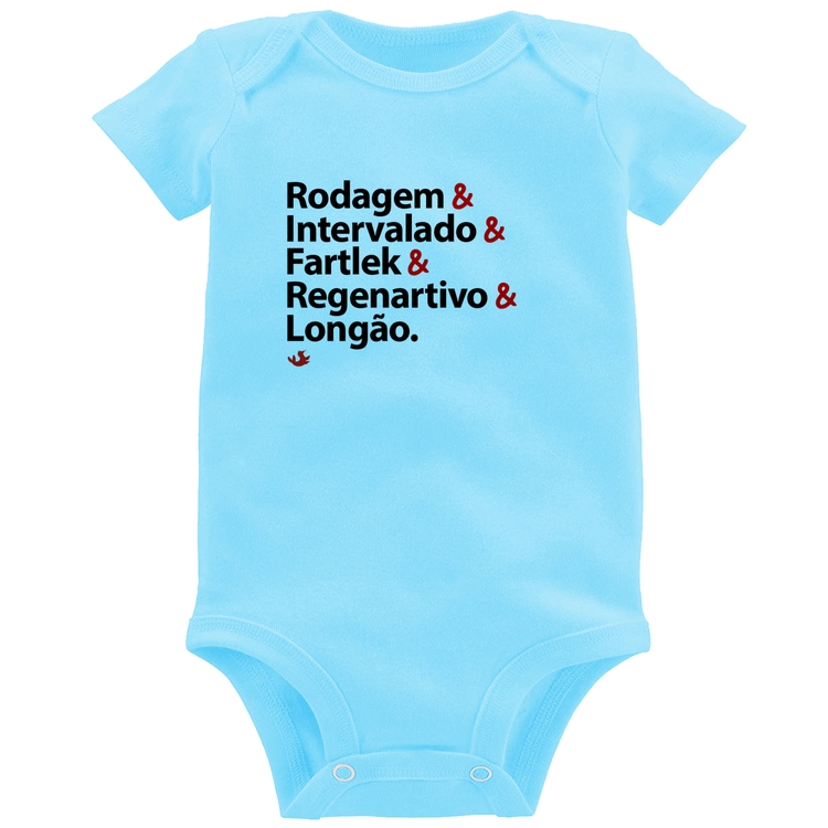 Body Bebê Treinos de Corrida - Azul Bebê