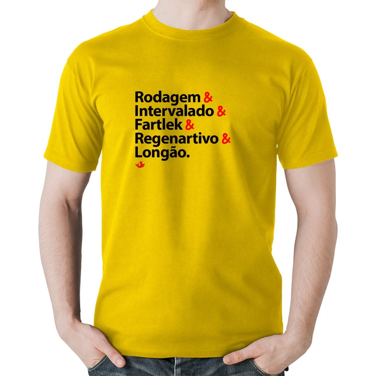 Camiseta Algodão Treinos de Corrida - Amarela
