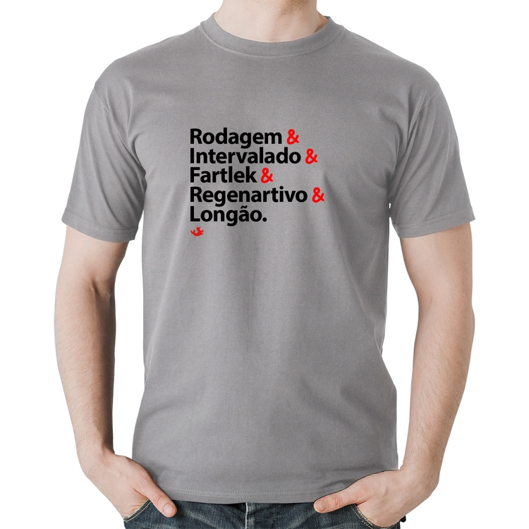 Camiseta Algodão Treinos de Corrida - Cinza