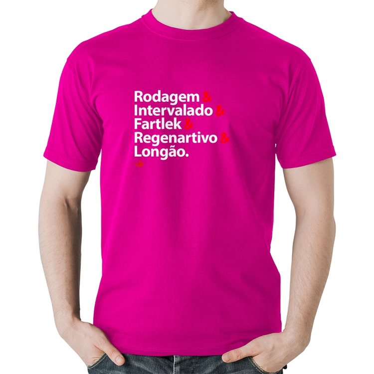 Camiseta Algodão Treinos de Corrida - Rosa
