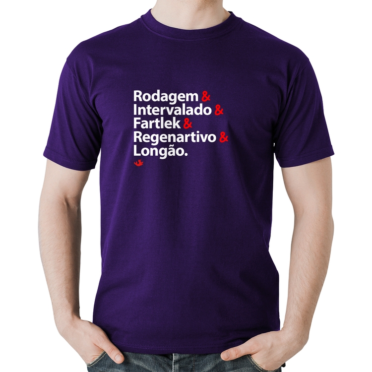 Camiseta Algodão Treinos de Corrida - Roxa