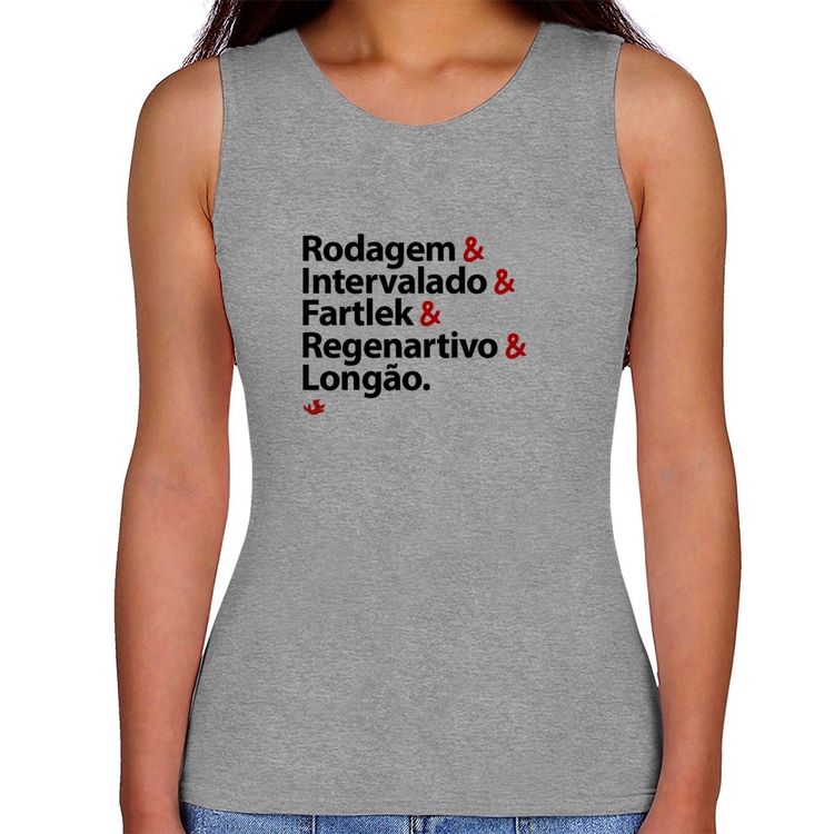 Regata Feminina Treinos de Corrida - Cinza