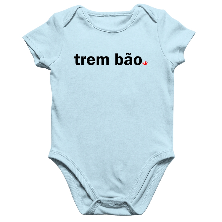 Body Bebê Algodão Trem bão - Azul Bebê