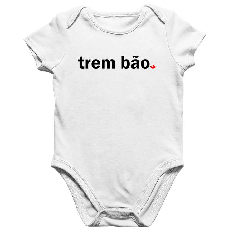 Body Bebê Algodão Trem bão - Branco