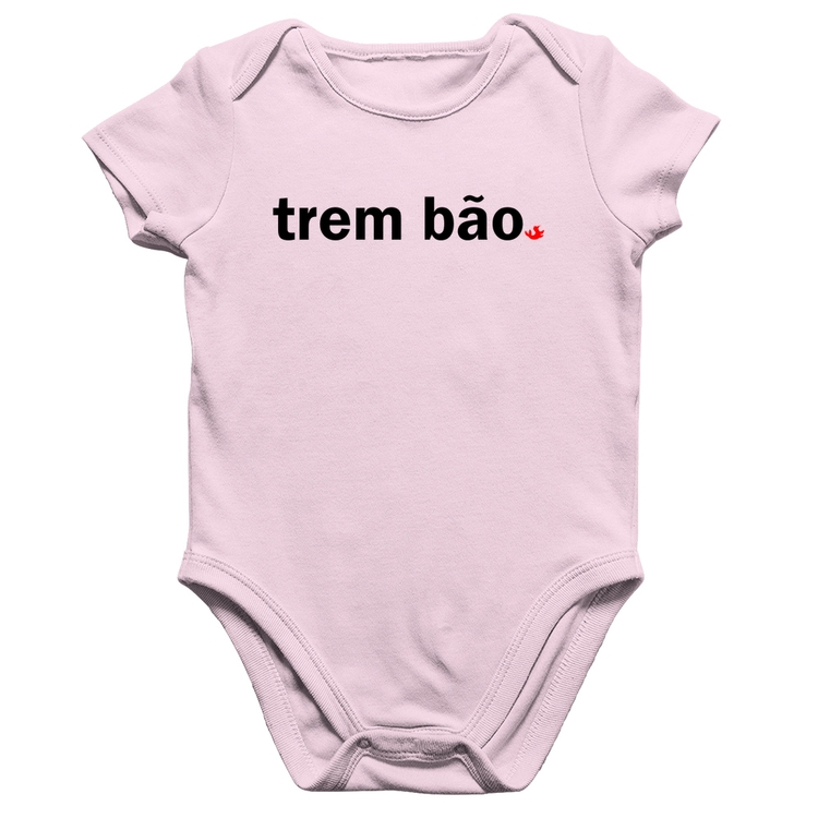 Body Bebê Algodão Trem bão - Rosa Bebê