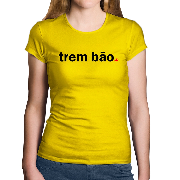 Baby Look Algodão Trem bão - Amarela