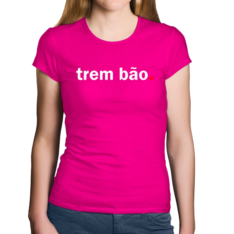 Baby Look Algodão Trem bão - Rosa