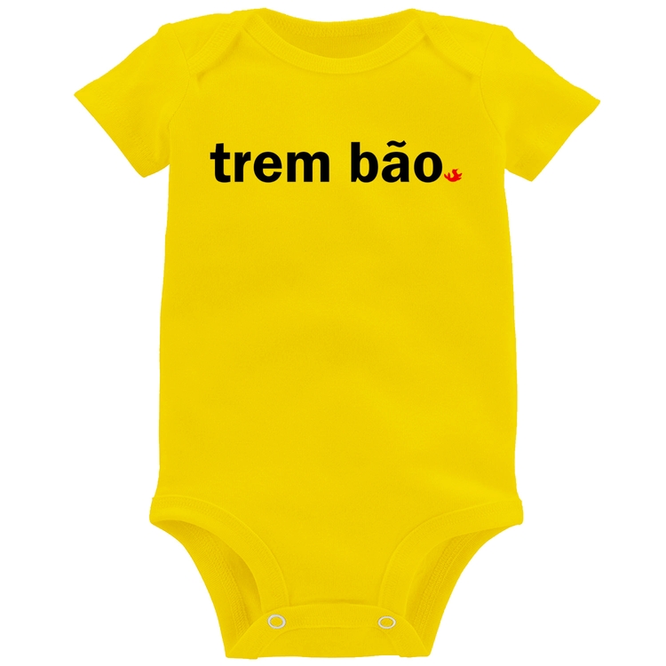 Body Bebê Trem bão - Amarelo