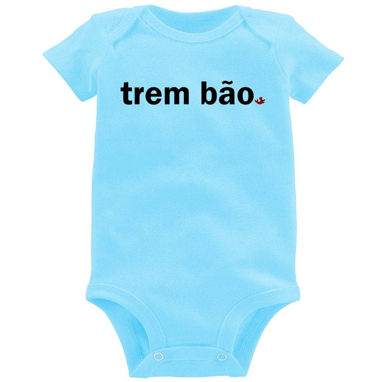 Body Bebê Trem bão - Azul Bebê