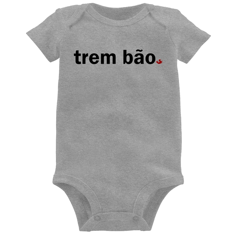 Body Bebê Trem bão - Cinza