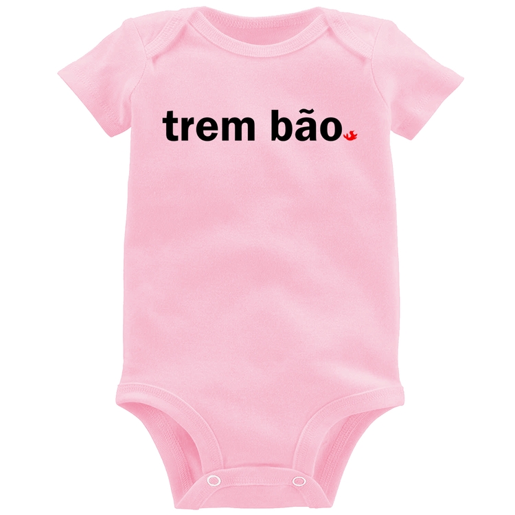 Body Bebê Trem bão - Rosa Bebê