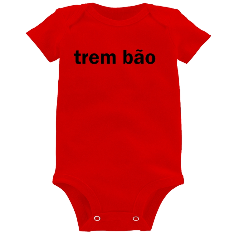 Body Bebê Trem bão - Vermelho
