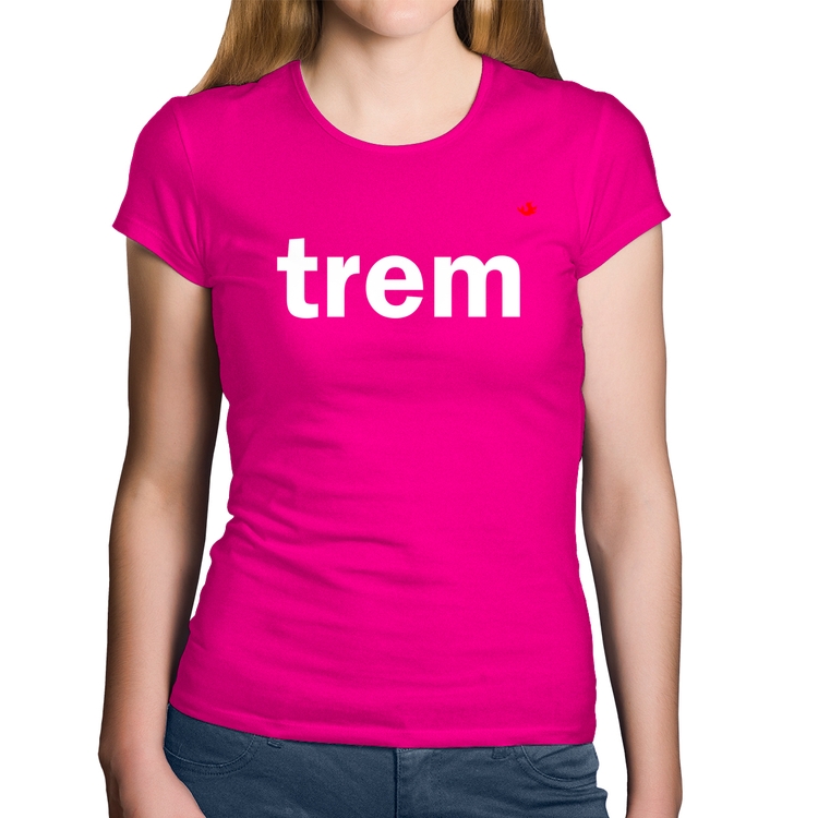 Baby Look Algodão Trem - Rosa