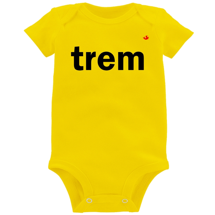 Body Bebê Trem - Amarelo