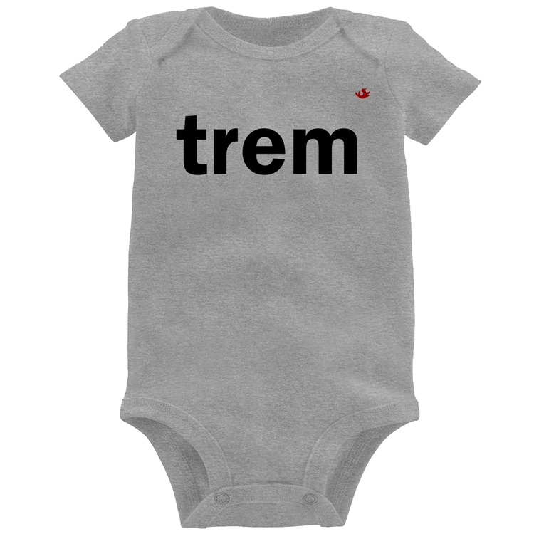 Body Bebê Trem - Cinza