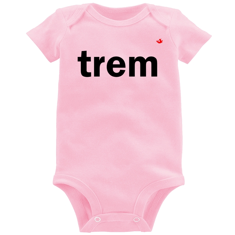 Body Bebê Trem - Rosa Bebê