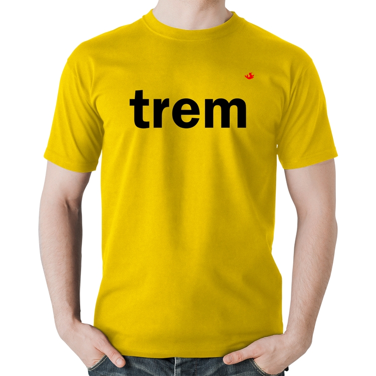 Camiseta Algodão Trem - Amarela