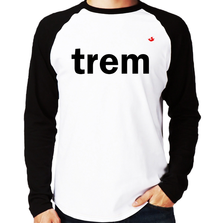 Camiseta Raglan Trem Manga Longa
